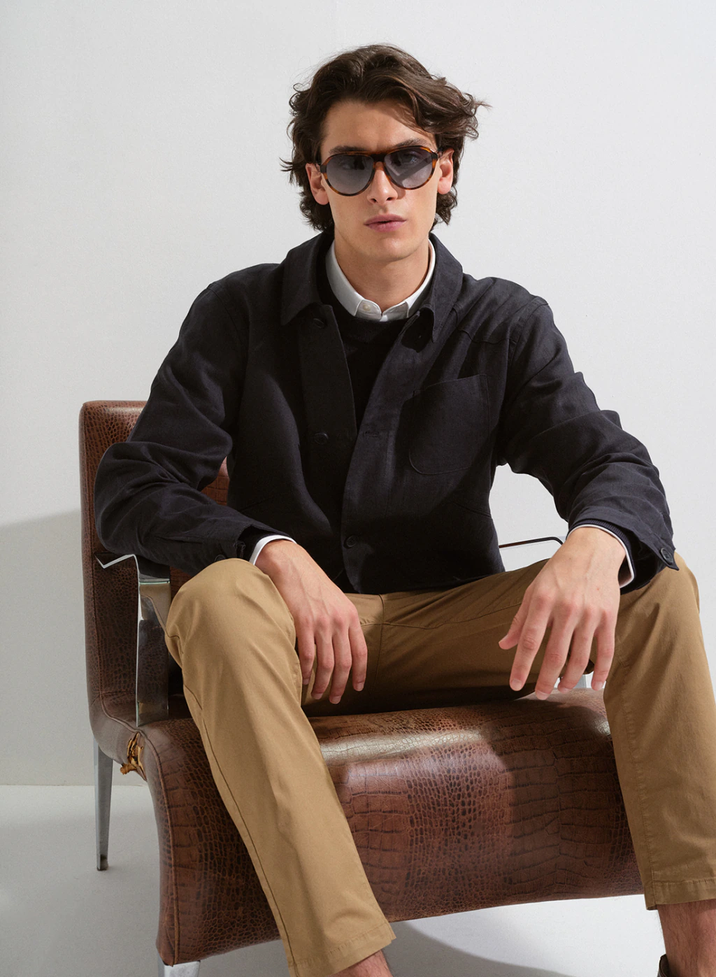 Sobrecamisa de Lino Azul