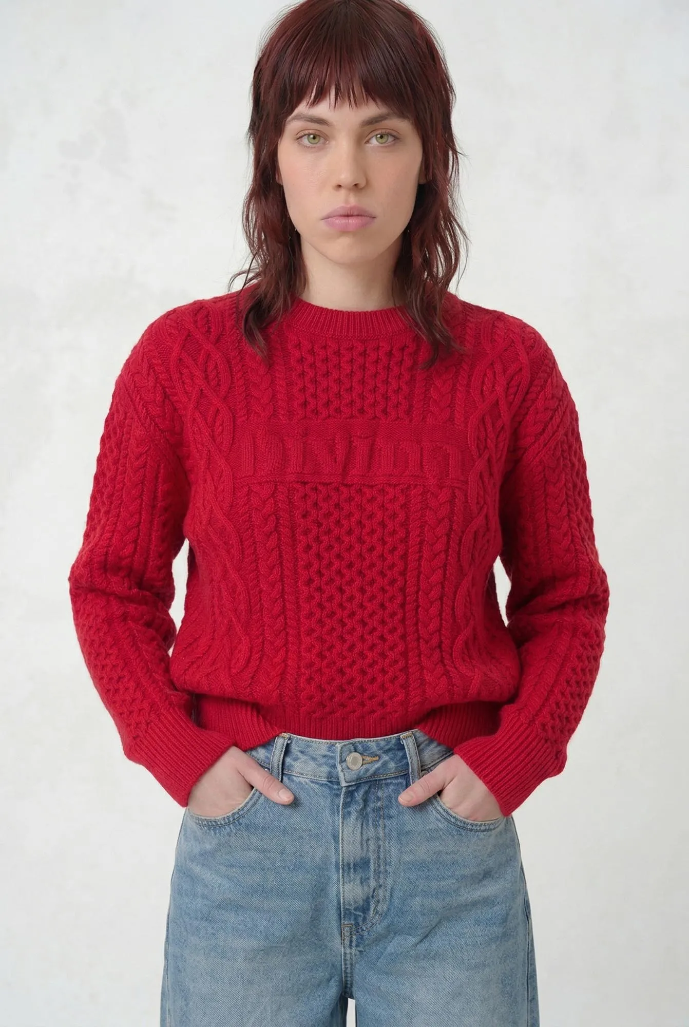 Sweater Trenzado Rojo